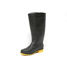 Gummi Regen Stiefel (schwarze Ober- / Gelbe Sohle). Arbeitsschuhe